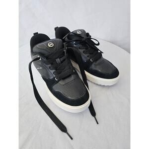 MICHAEL MICHAEL KORS Rumi Leather and Logo-Embossed Black Sneakers Size 9 NWT